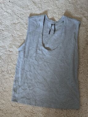 Anthropologie Gray Scoop Neck Ribbed Tank